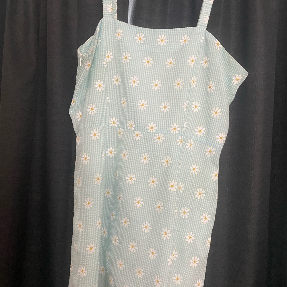 Pink Lily Blue and White Floral romper